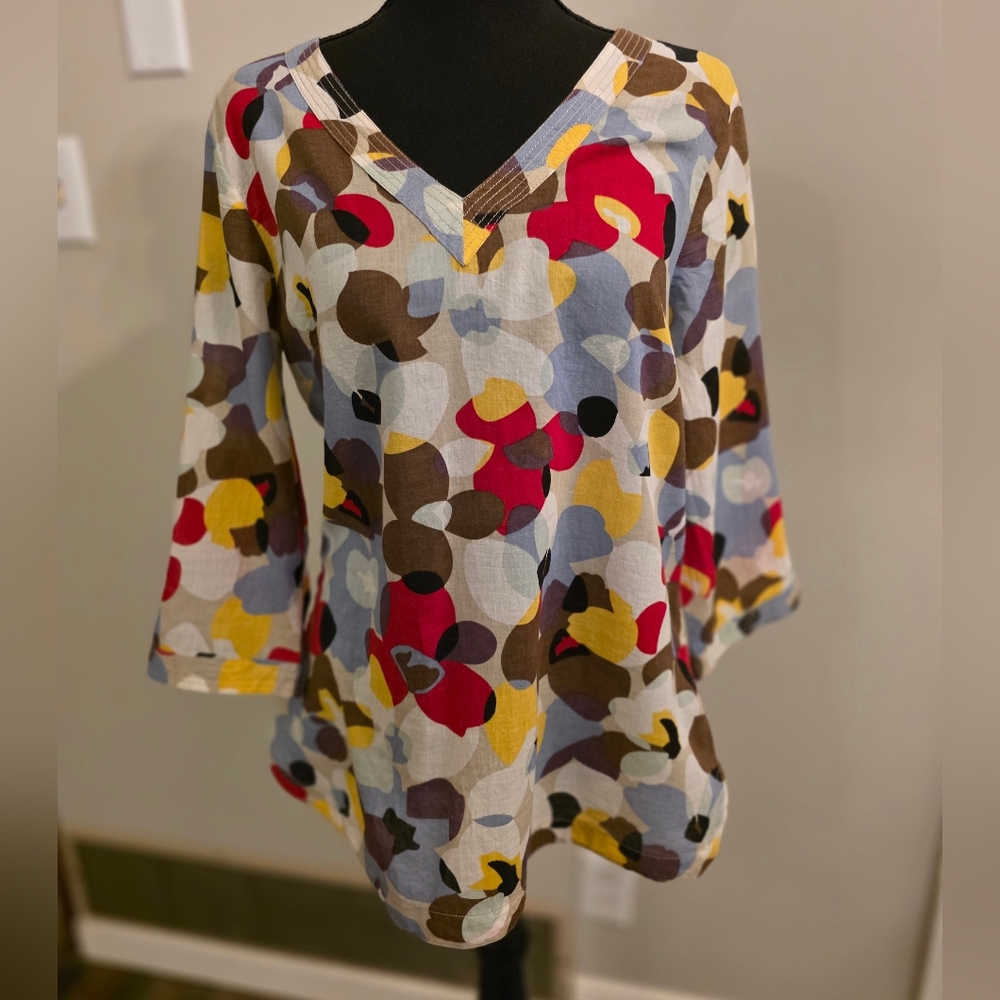 Multicolor Abstract Women's Top